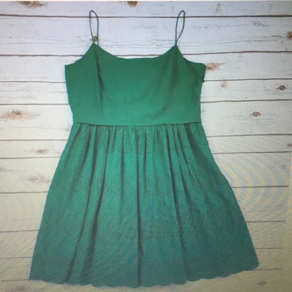 Green J. Crew Cami summer dress size 8